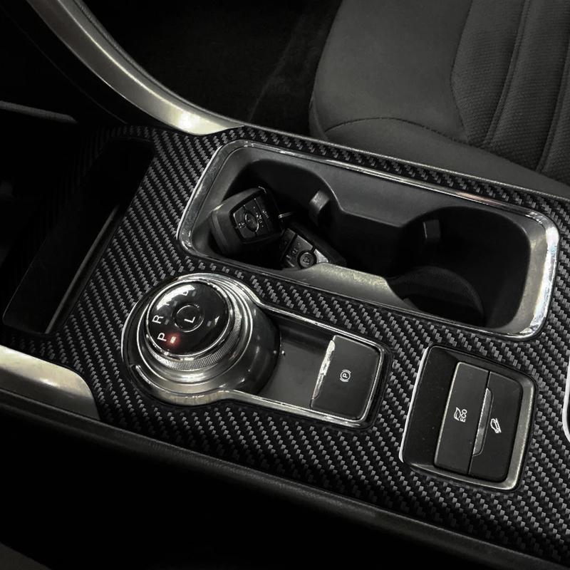 For Ford Fusion 2013- Real Carbon Fiber Stickers Centre Gear shift water cup storage panel Car Accessories ide decorative