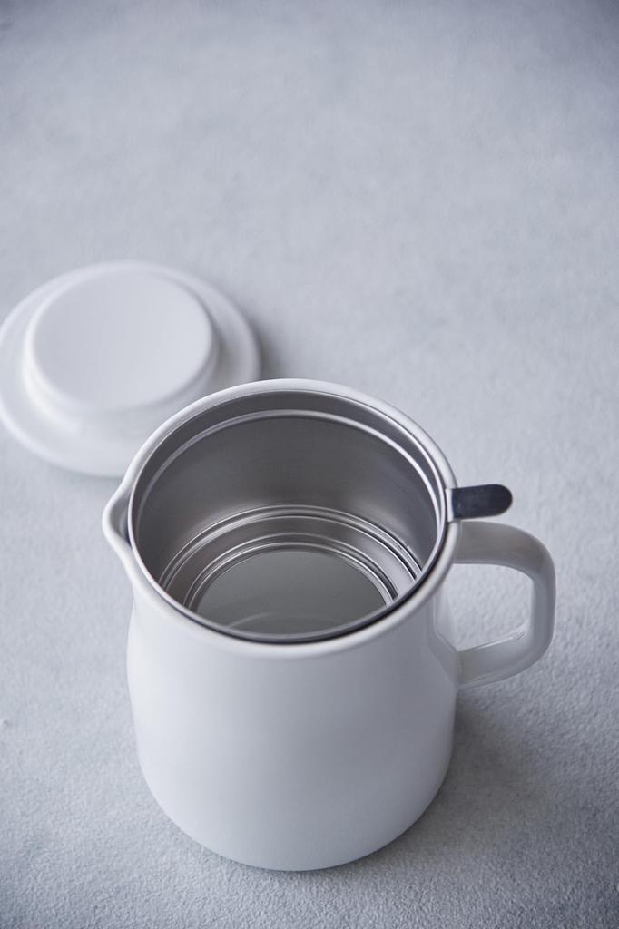 Эмалированная жаропрочная кастрюля для масла Nodahoro 800 мл, сделано в Японии, Lokapo White NOL-800