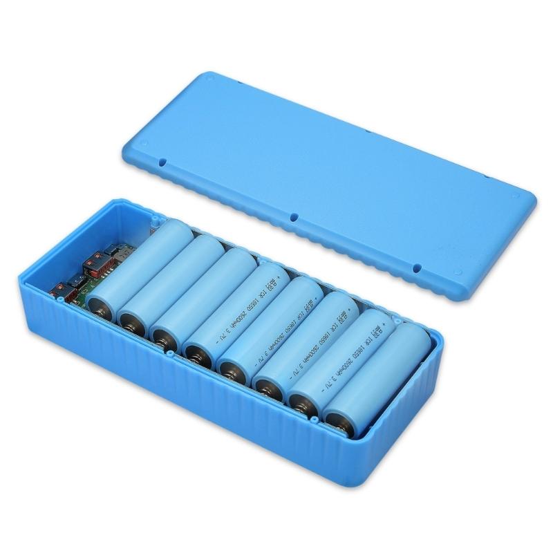 Держатель для 16 аккумуляторов 18650, выход Type-C и двойной USB, для зарядки аккумуляторов телефона и планшета, кейс с LED(Батарея в комплект не входит)
