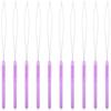 10pcs Hair Extension Loop Needle Threader Pulling Hook Tool and Bead Device Tool Loop Threader Hook Needle For Hair Extensions