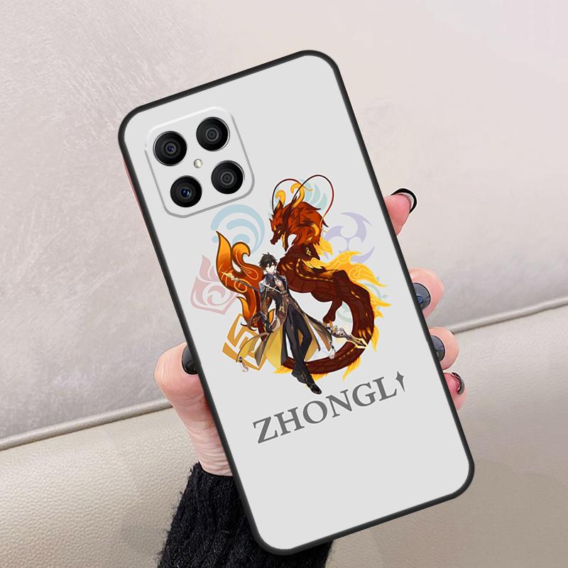 Zhongli genshin impact For Honor Magic 8 6 7 Pro Чехол Для Honor 400 Lite 200 50 70 90 X8c X8b X9a X9b X9c X9d Win RT