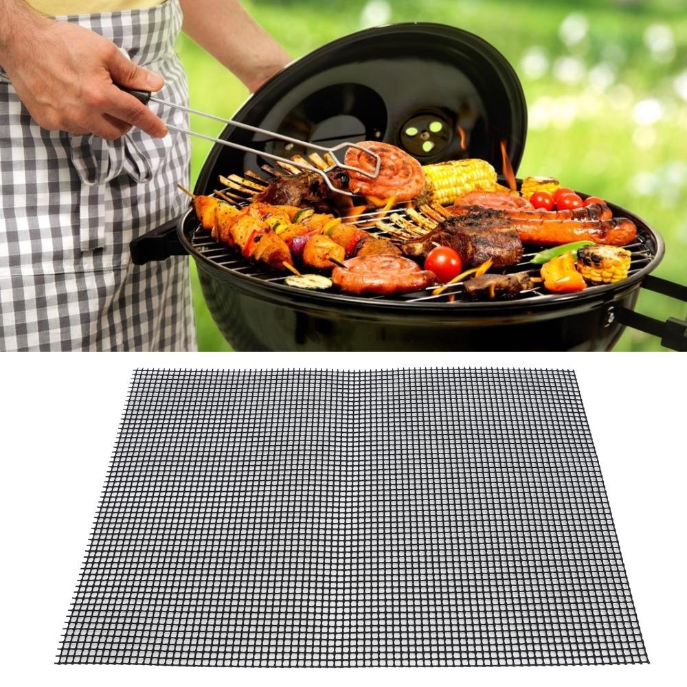 3 PCS Black Brown Barbecue Grid Mat Fiberglass Cloth Grilling Sheet Liner Grilled Fish