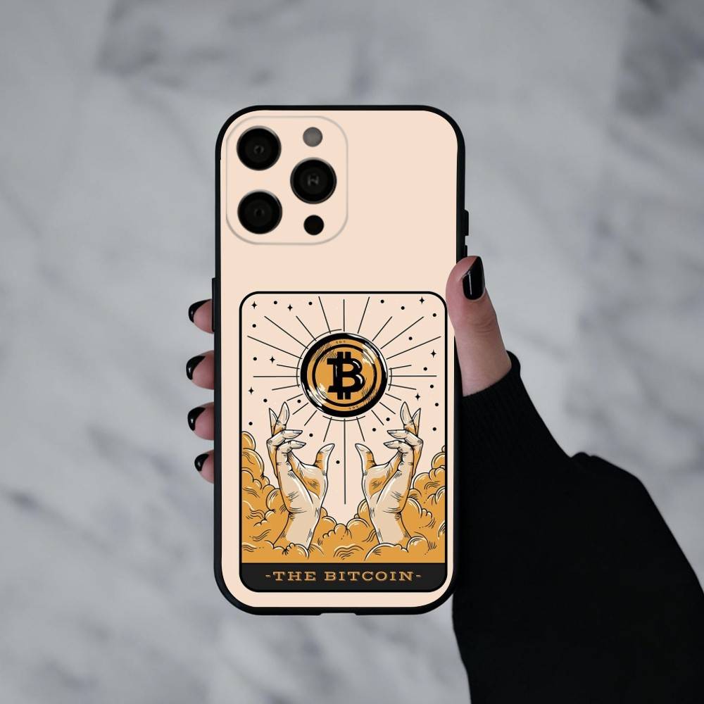 Крутой Арт Биткоин Цифровой Чехол Для Телефона Для iPhone 17pro, 16,15,14,13,12,11 X XR Plus,Другие Мягкий Черный Чехол