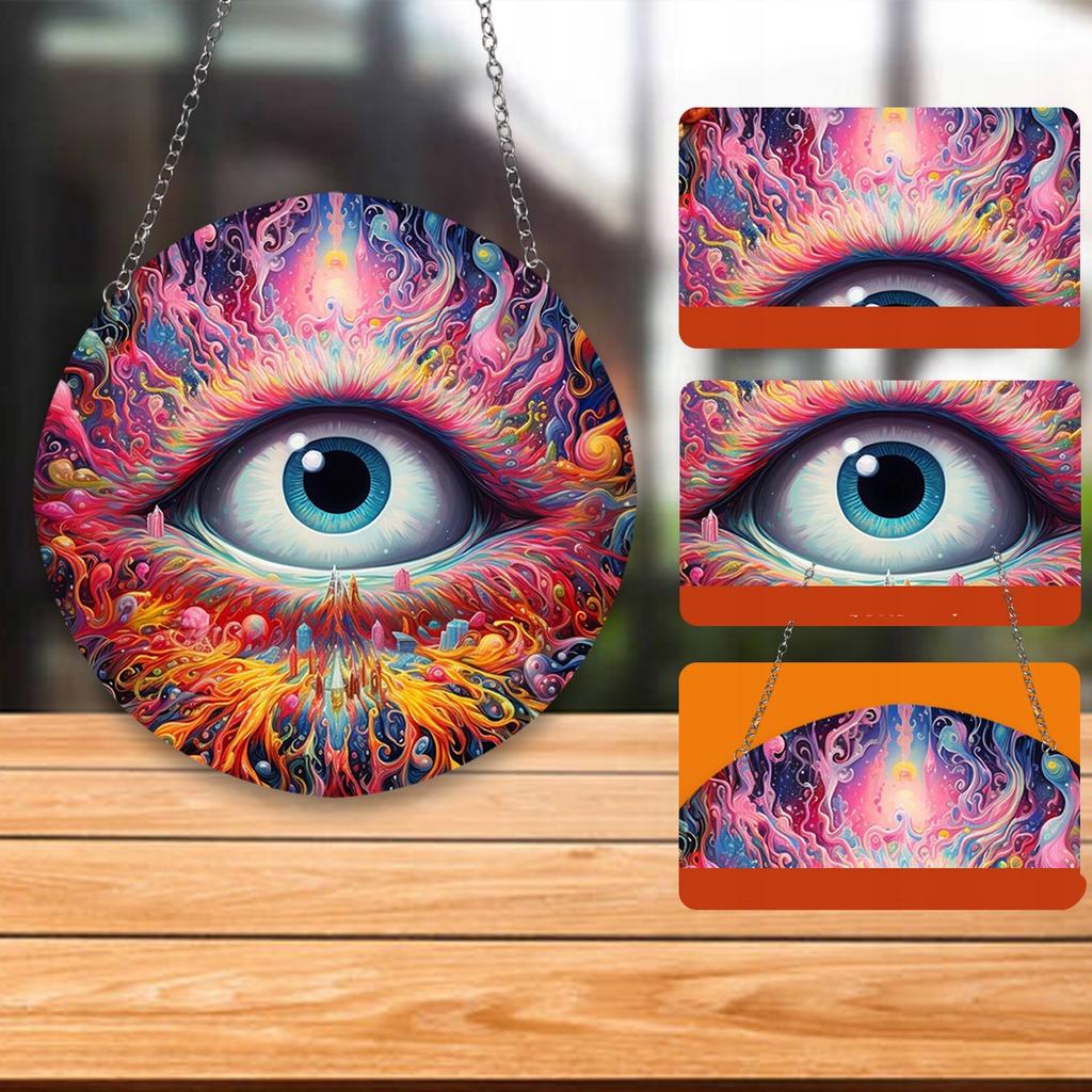 Decoration Decoration Double-Sided Stained Glass Hanging Home Acrylic Beautiful Eye Large