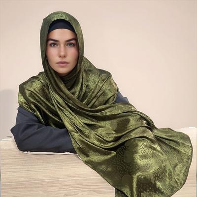 Новый длинный платок из искусственного шелкового атласа с жаккардовым узором, женский платок, головной платок MSL404 от малазийской компании.