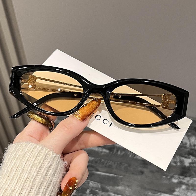 Солнцезащитные очки овальной формы в корейском стиле - Модные очки с защитой от УФ, вдохновленные европейскими и американскими инфлюенсерами