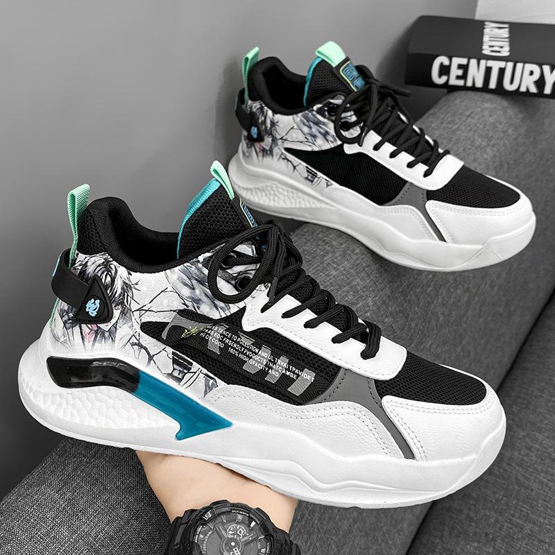 Мужская обувь, новые высокие сетчатые дышащие баскетбольные кроссовки, трендовая мужская спортивная обувь, модная повседневная обувь на платформе