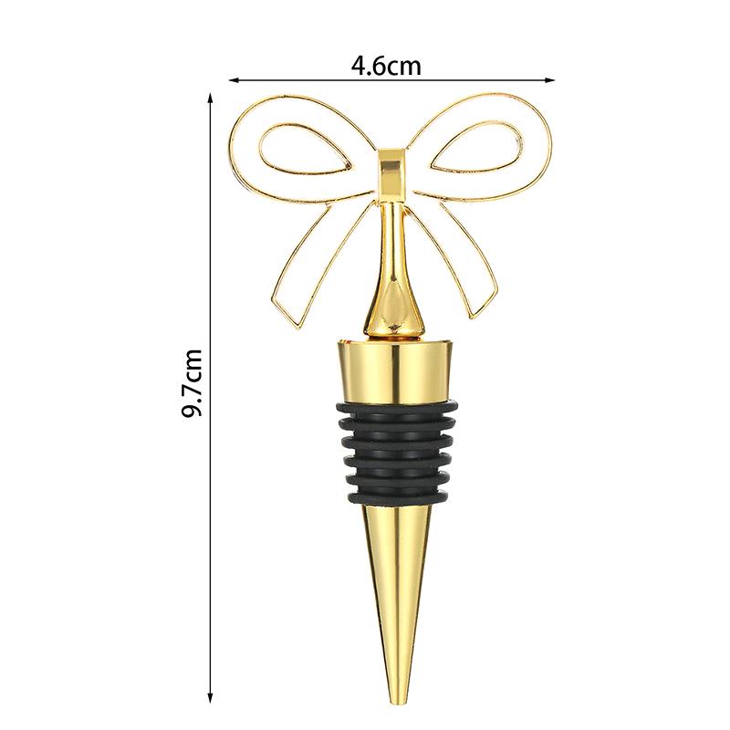 New Bowknot Wine Stopper Silicone Zinc Alloy Reusable Leakproof Bottle Plug Decorative Wine Saver For Home Bar Wedding Party