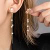 No Piercing Long Imitation Pearl Tassel Earrings Flower Earrings Earrings Round Face