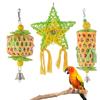 Hanging Parrot Product Cage Foraging Shredder Tool Bird Chew Toys Swing Bells With Crinkled Papers