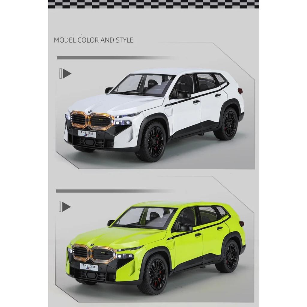 1/24 BMW The XM SUV Модель спортивного автомобиля из сплава Литой металлический игрушечный автомобиль Модель транспортного средства Симуляция Звук и свет Коллекция Детский подарок