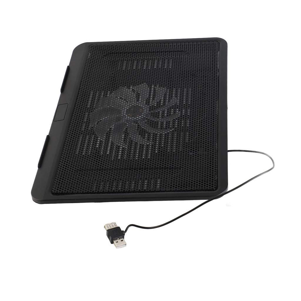 Охлаждающая подставка для ноутбука с большим вентилятором и USB-подставкой для ноутбука 14" или ниже, черная