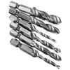 6pcs M3-M10 Screw Tap Drill Bits HSS Taps Countersink Deburr Set Metric Combination Bit 1/4Inch Hex Quick Change