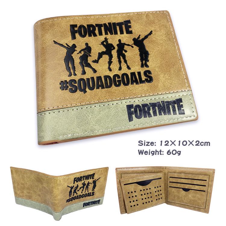 Fortnite Game Embossed Leather Wallet Short PU Leather Student Wallet Gaming Gift 1pcs