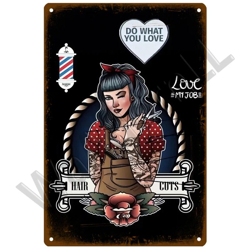 Парикмахерская Ретро Паб Бар украшения жестяная вывеска потертый шик домашний декор доска металлическая вывеска настенный постер винтажный декор искусство винтаж