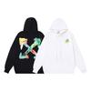 1082 Off-White 2026 Осень/Зима Новые OW Цвет Листа Граффити Стрела Печатные Толстовки с Капюшоном для Мужчин и Женщин