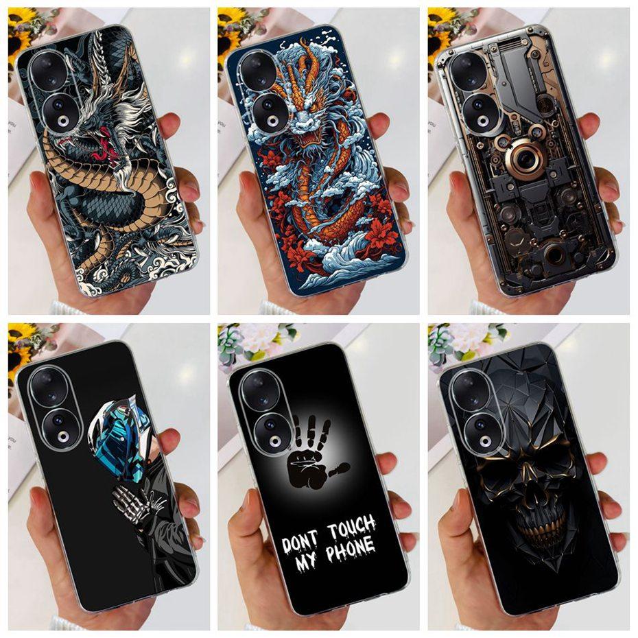 Для Honor 90 / 90 Pro / 90 Lite Модный Чехол из Силикона с Металлическим Узором в Стиле Дракона Для Honor90 90Pro 90lite Мягкие ТПУ Чехлы для Телефона