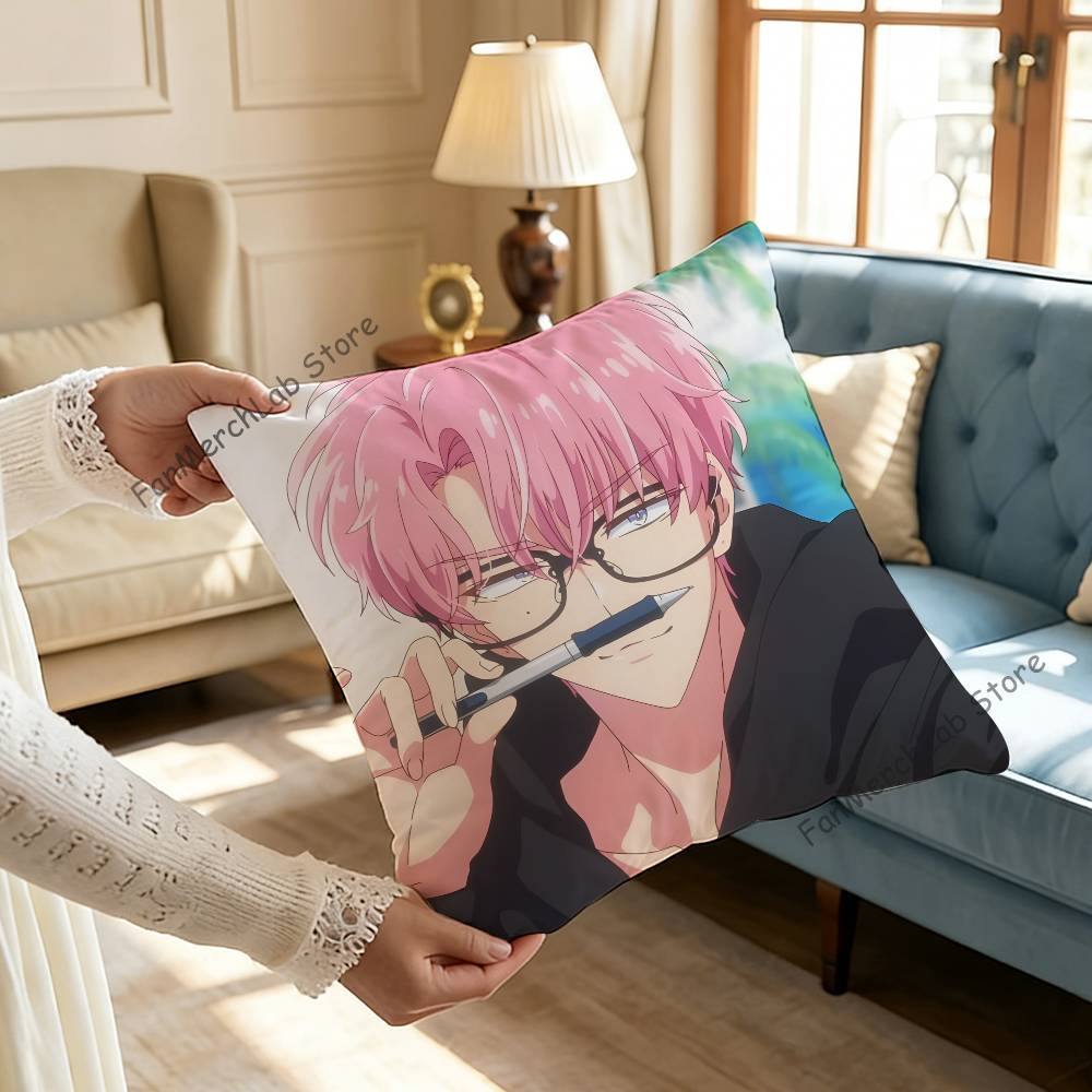 TTamon Anime Fukuhara Pillow Covers Cartoon Sofa Decorative Home Doublesided Printing Short Plush Cute Cushion Cover