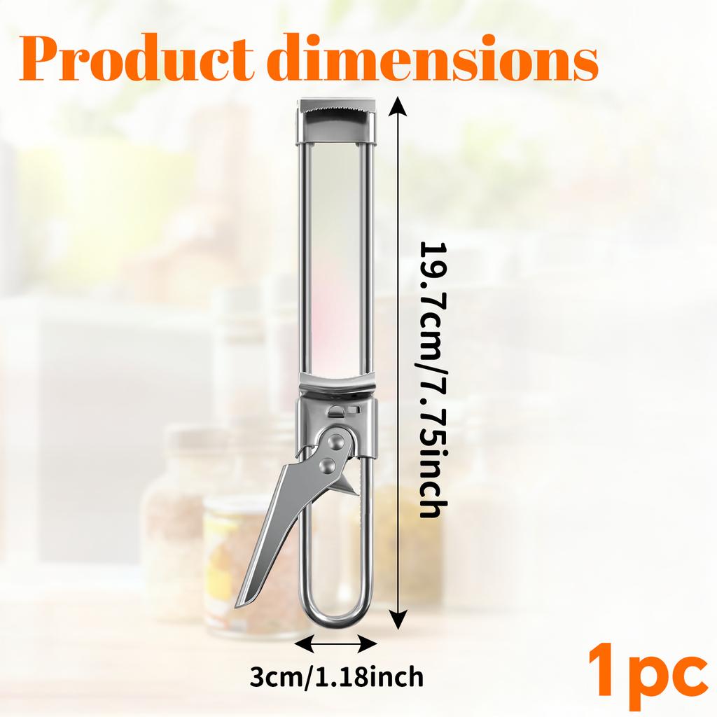 1 шт. Новый нескользящий консервный нож из нержавеющей стали, регулируемая открывалка для бутылок, регулируемый многофункциональный консервный нож из нержавеющей стали
