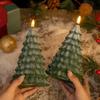 Green Christmas Tree Night Light Flameless Pillar Candles  Christmas Decoration