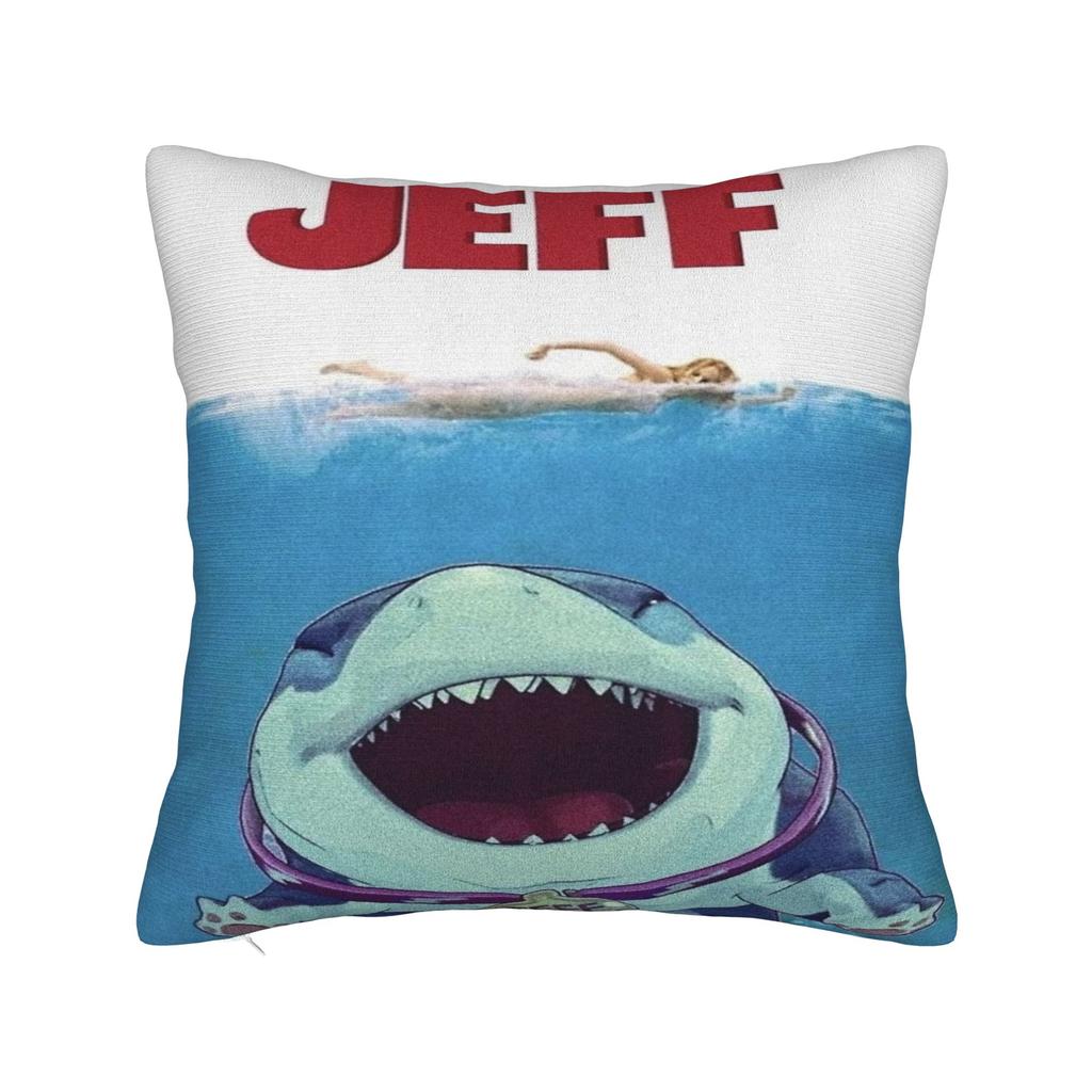 Подушка-чехол для подушки из мягкой ткани с изображением Джеффа Акулы-Земли, Подарок, Чехол для подушки, Домашний, Квадратный, 18"