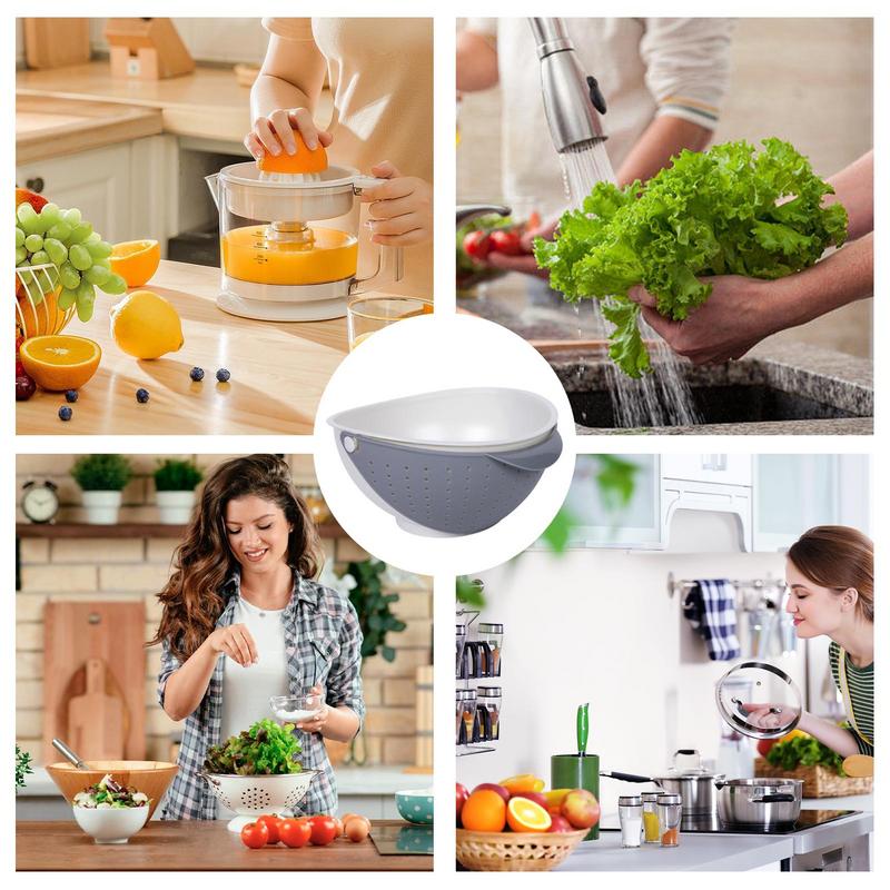 Миска-дуршлаг для фруктов Миска для мытья фруктов Вращающийся кухонный дуршлаг с миской Миска-дуршлаг для фруктов с ручкой Многофункциональная