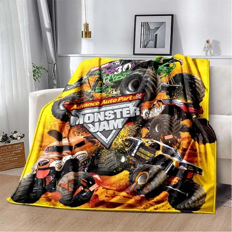 3D Monster Jam Монстр-трак Мультяшная Фланелевая Мягкая Плед Плед для Спальни Мальчика Дивана Кровати Теплый Плед Пикник