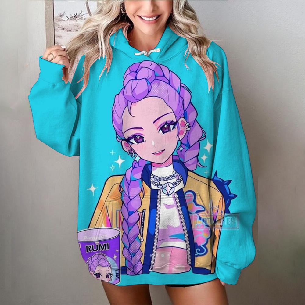 Женская толстовка K-pop «Охотники на демонов», с капюшоном, повседневная, персонализированная, уличная одежда, для отпуска