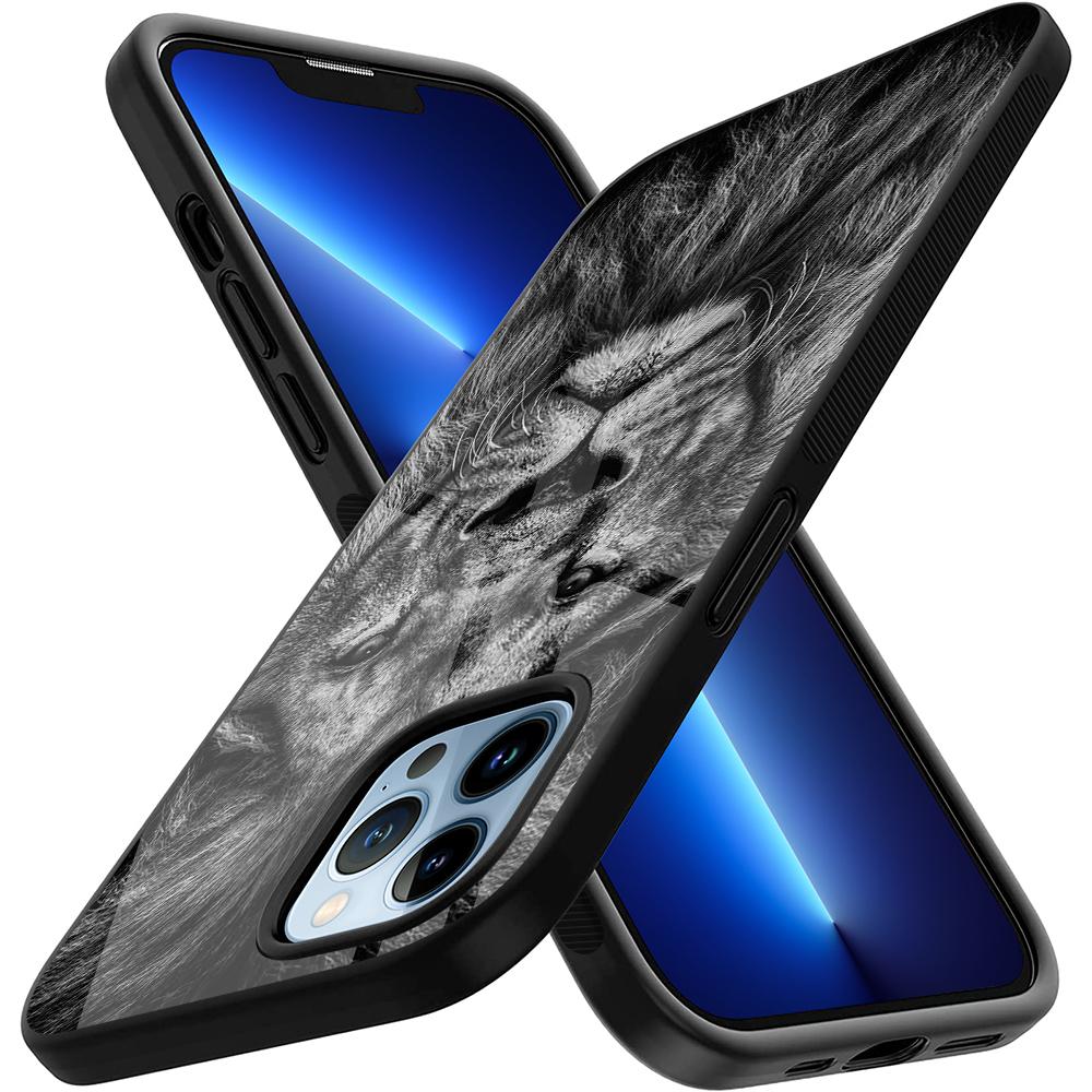 Чехол для телефона из закаленного стекла с изображением льва для Iphone 14 13 11 12 Pro Max Mini Xs Xr X 7 8 6s Plus Se 2022, чехлы на заднюю панель с изображением животного