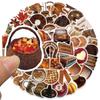 53Pcs Vintage Brown Aesthetic Stickers Pinterest DIY Stickers Motorcycle Suitcase Decor Phone Laptop Decals