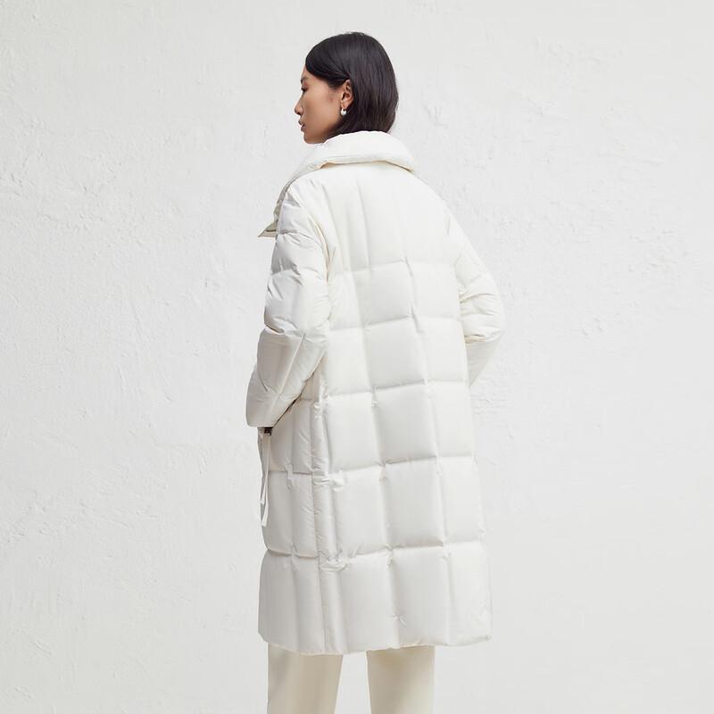 Broadcast Women's Mid-length Loose Fit White Duck Down Jacket