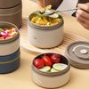 Stainless Steel Lunch Box Food Container Portable Thermal Bento Box 2 Separate Stackable Lunch Container for Adult Kid Household