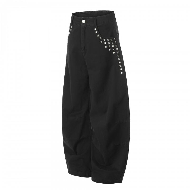 Magic Bear Streetwear 2026 American Vintage Rhinestone Relaxed Wide Leg Pants Unisex