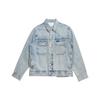 Washed Collar Long Sleeve Denim Jacket Men Jackets Light-Blue CK-40IM722