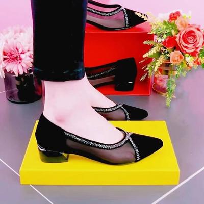 Сетчатые дышащие сандалии женские туфли новая летняя мягкая подошва острый носок высококлассный темперамент летние модели