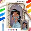 Disney Princess Jasmine Oil Art Painting Kit Home Wall Decor Handmade Gift Elegant Floral Frame Aesthetic Artwork Relaxing DIY Craft Set