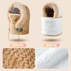 New windproof autumn and winter cycling warm ear protection headgear women's outdoor integrated pullover hat plush scarf hat men