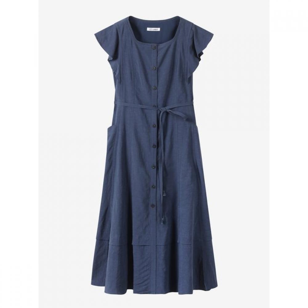 Cc Collect Linen Blend Belted Maxi Dress C252mse039