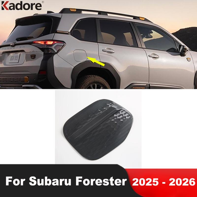 For Subaru Forester 2025 2026 Black Car Fuel Tank Cover Trim Gas Oil Filler Cap Frame Overlay Decoration Trims Accessories