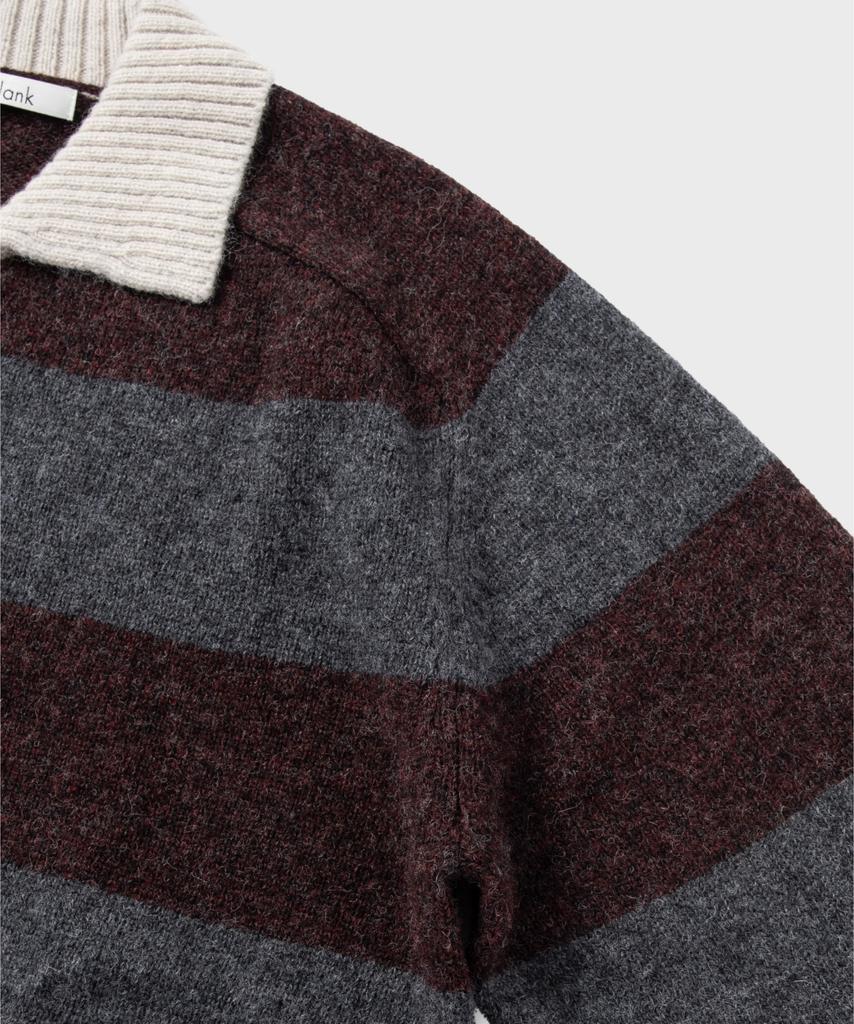 NONBLANK Полосатый шерстяной воротник-свитер_Бордовый