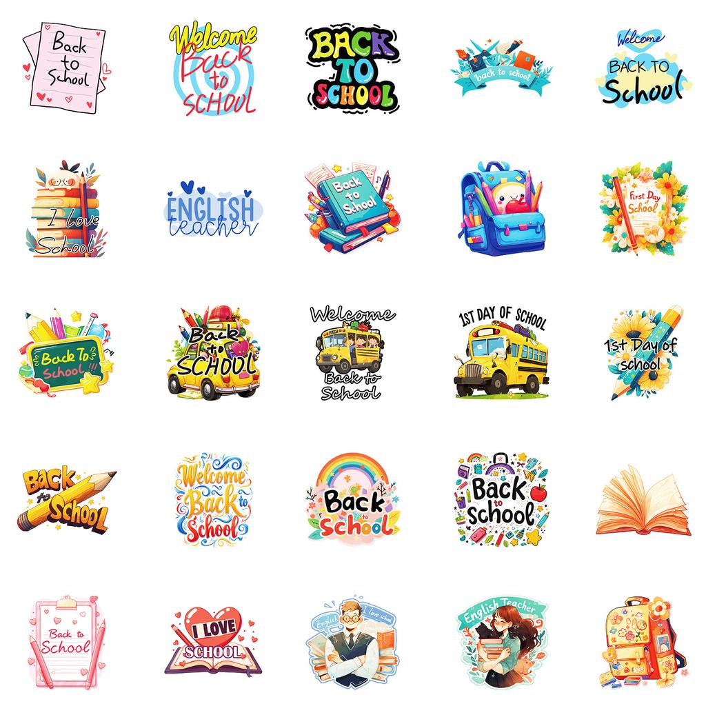 50 ценных креативных граффити-наклеек для школьного сезона. Студенты должны быть милыми. Водонепроницаемые неповторяющиеся наклейки.