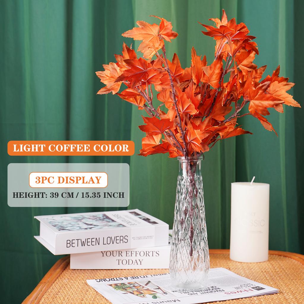 Artificial Canadian Maple Leaves Flower Arrangement Fall Thanksgiving Harvest Decor Home Party Wedding Centerpieces Decoration