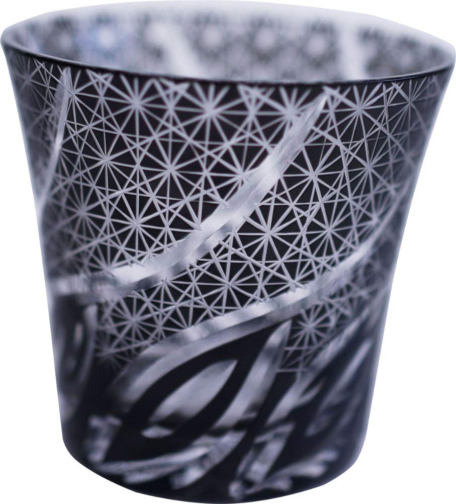 Стакан Ase Shinzo Shoten Kiriko Rocks Glass Tokimeki 250 мл, черный 9085BK