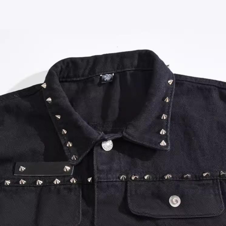 Мужской весенний, летний и осенний черный жилет большого размера, мотоциклетный жилет с заклепками, приталенный жилет