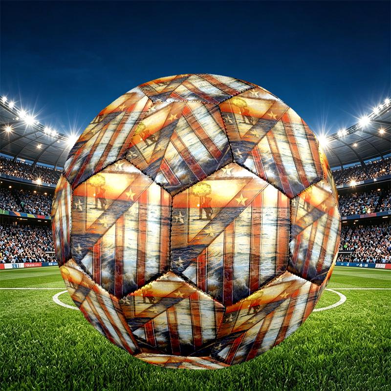 Atletico Madrid Print Size 5 Soccer Ball, PU Wear Resistant Football for Match Training and Daily Practice, Birthday Gift for Soccer Fans
