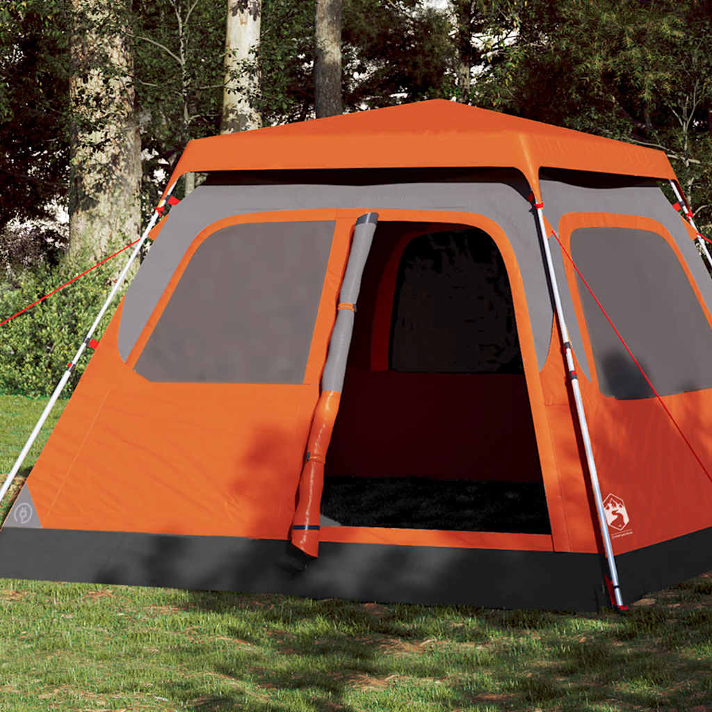 Dome Family Tent for 6 Persons Gray and Orange Quick Release