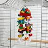 Natural Wooden Large Bird Chew Toy For Medium to Large Parrots With Colorful Cotton Rope For Cage Hanging Bird Climbing Y5GB