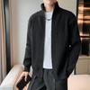 Мужской свитер-кардиган корейского стиля с воротником-стойкой, Осень 2022 - Повседневный и модный бренд, вязаная куртка-кардиган