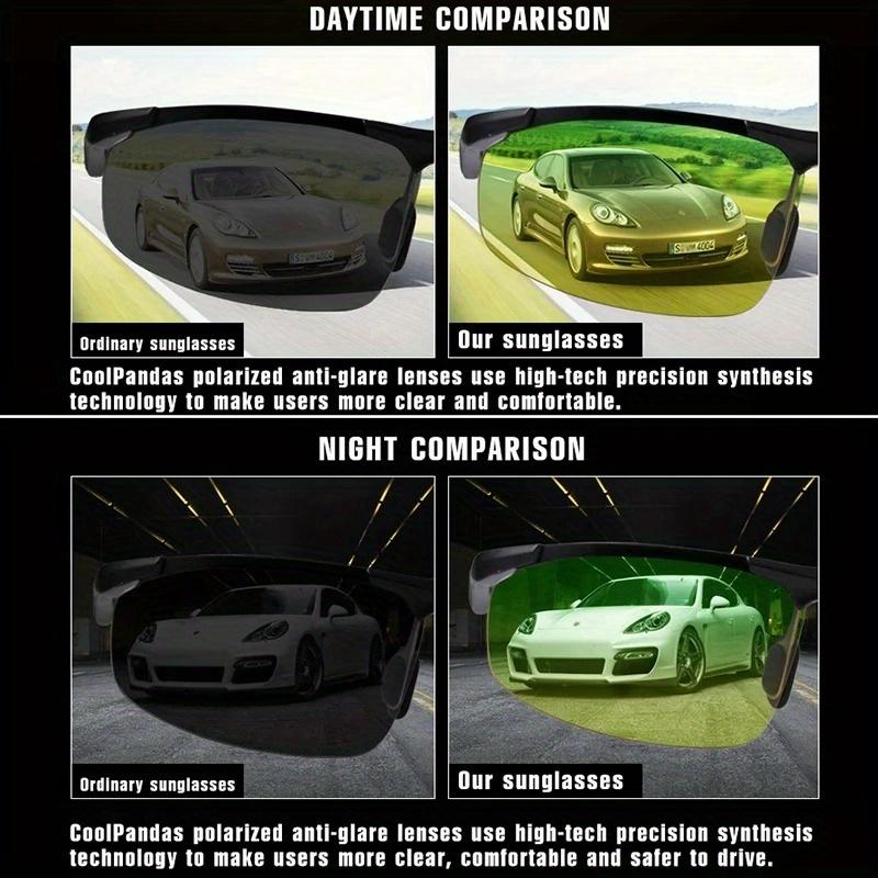 1 шт., дневные и ночные солнцезащитные очки, модные классические мужские квадратные, зеленые, желтые градиентные линзы, спортивные очки, поляризационные для вождения