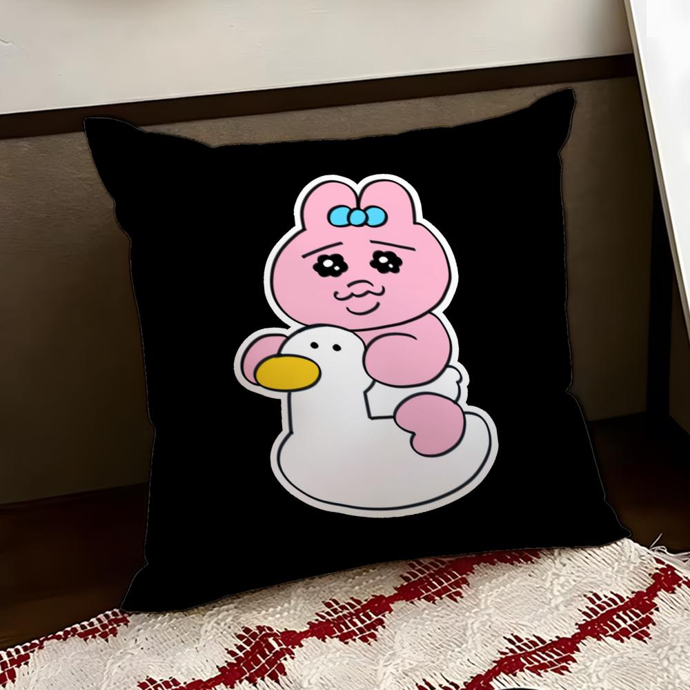 Kawaii OOpanchu Usag Cushion Cover Reversible Soft Durable Pillow Cover Home  Car MultiScene Use for Daily Comfort